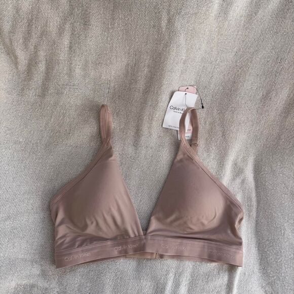 Calvin Klein Lightly Lined Triangle Bralette Large New - Picture 1 of 5